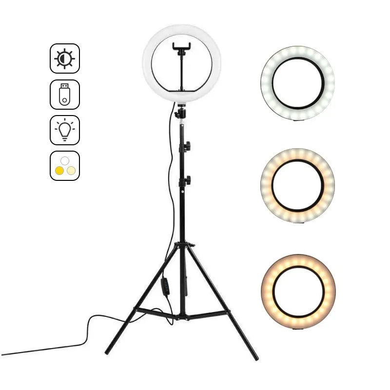 10" LED Selfie Ring Stuido Light Home Lighting Dimmable Round Lamp Tripod Trepied Makeup Selfie Ring Lamp Phone LIGHT FOR VIDEO