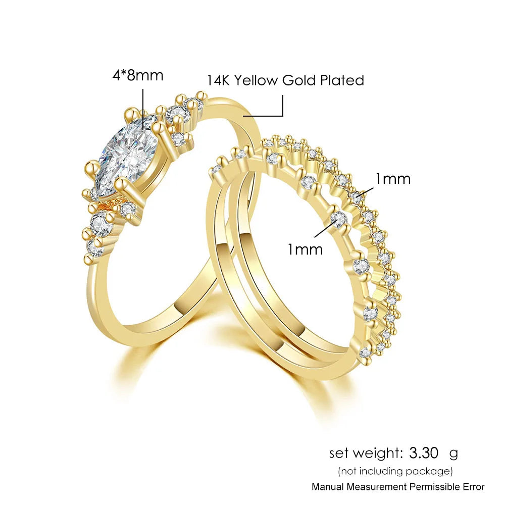 New INS Gold Color Noble Trend Dainty Rings For Women Entry Lux Zircon Midi Finger Rings For Girl Anniversary Jewelry KAR229