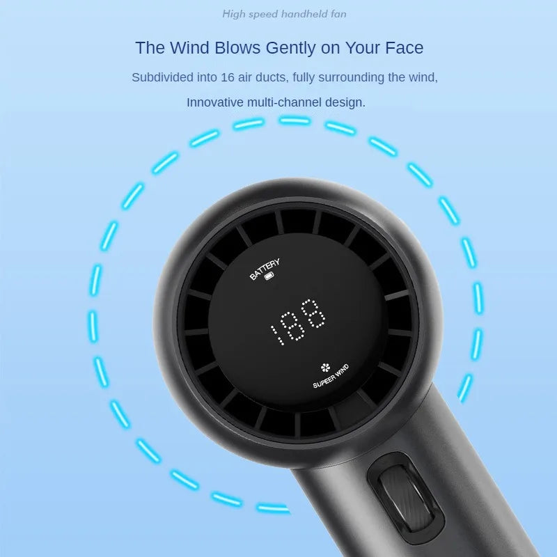 200 Wind Speeds Adjustable High-speed Portable Handheld Turbofan USB Rechargeable Mini Fan Ultra-long Battery Life