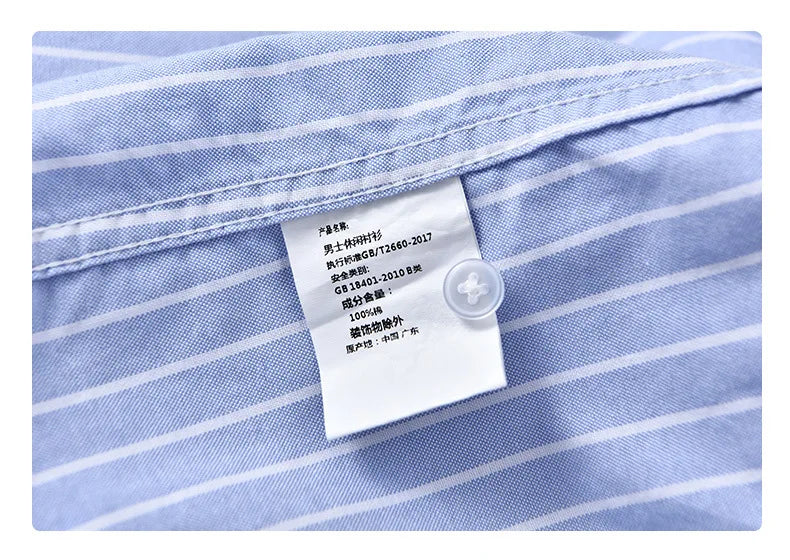 Summer Fresh Striped Shirt Men Japanese Causal New Short Sleeve Man Shirts Lapel Pure Cotton Button Up Shirt Comfortable Clothes