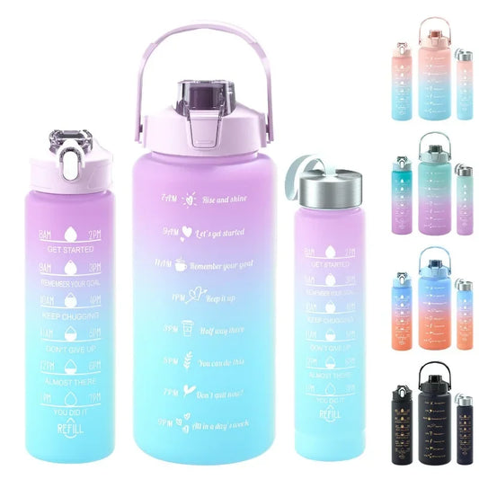 3pcs/Set Sports Large Capacity Water Bottle School Girl Children Kawaii Cute Drinking Cup for Male Female Jug Hiking Camping Cup