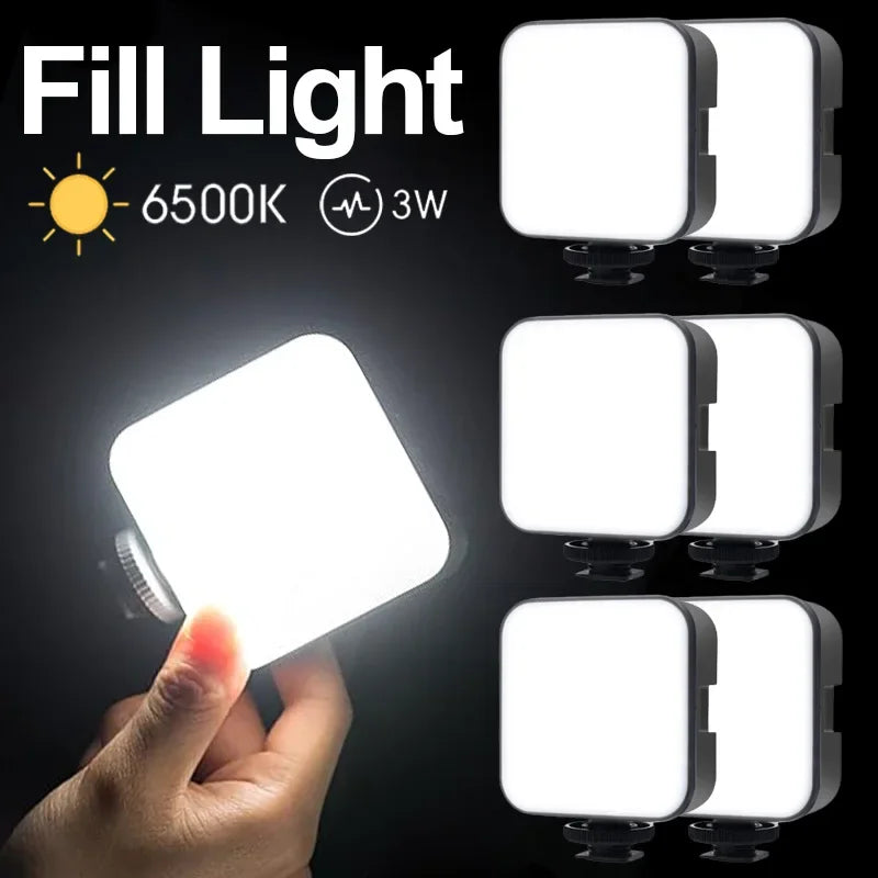 6500K Mini LED Fill Light For GoPro Mobile Phone Selfie Livestreaming Lamp Laptop Video Photography Selfie Lights Accessories