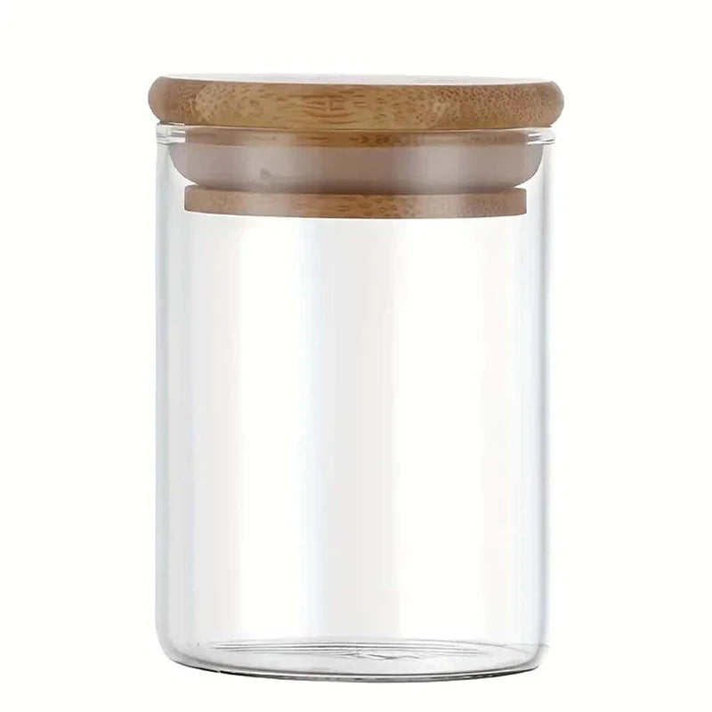 12 pieces/set glass storage jars portable transparent food jars for tea coffee beans sugar candy cookies spices kitchen items