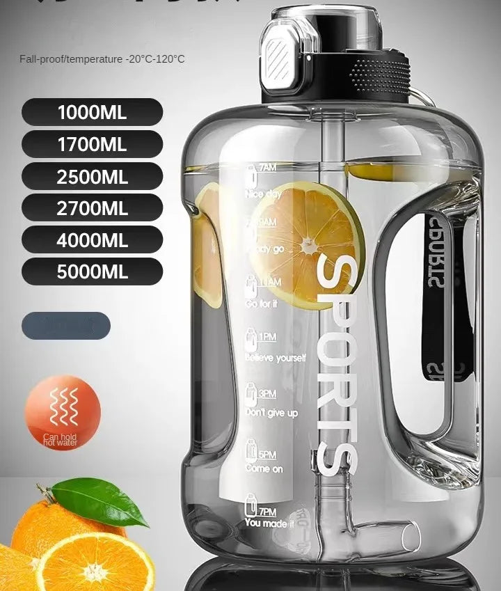 1L UP To 5L Gym Cycling Bottle Cup Outdoor Sport Large Capacity Water Bottle Kettle Fitness BPA FREE Scale Drink Bottle for Men