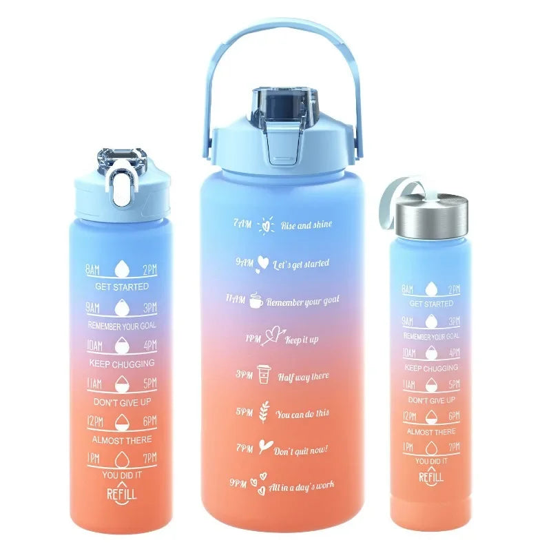 3pcs/Set Sports Large Capacity Water Bottle School Girl Children Kawaii Cute Drinking Cup for Male Female Jug Hiking Camping Cup